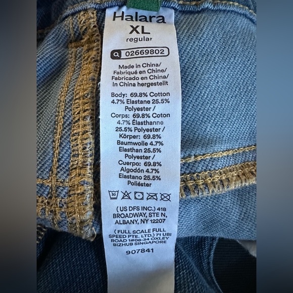 Halara Wide Leg Jeans XL Regular Blue Stretch Denim High Rise - Picture 9 of 10